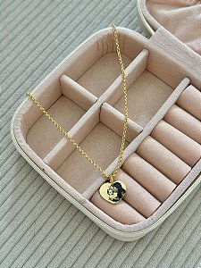 Colar Personalizado Coração M Elo Português - Banhado a Ouro