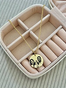 Colar Personalizado Redondo G Elo Português - Banhado a Ouro