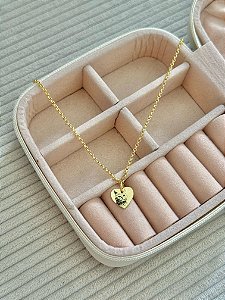 Colar Personalizado Coração P Elo Português - Banhado a Ouro