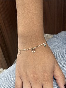 Pulseira Colorful Hearts - Prata 925