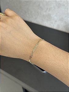 Pulseira Piastrine 3mm 18cm - Banhado a Ouro
