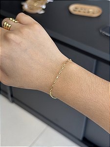Pulseira Tijolinho 1,8mm 18cm - Banhado a Ouro