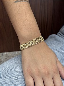 Pulseira Grumet Imperador 12mm 18cm - Banhado a Ouro