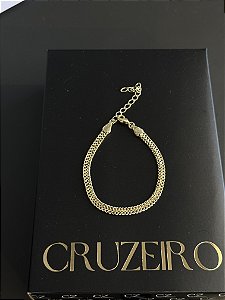 Pulseira Grumet Imperador 4mm 16cm + extensor - Banhado a Ouro