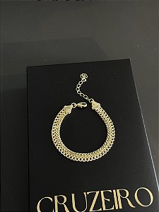 Pulseira Grumet Imperador 7mm 16cm + extensor - Banhado a Ouro