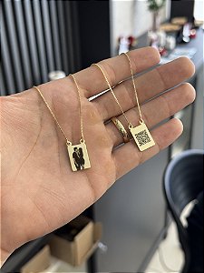 Escapulário Personalizado Veneziano - Banhado a Ouro