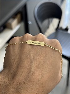 Pulseira Personalizado Tijolinho - Banhado a Ouro