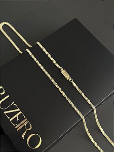 Corrente Cadeado Duplo 2,8mm - Banhada a Ouro
