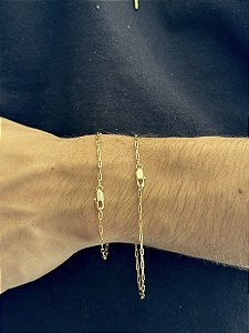 Pulseira Tijolinho 1,5mm - Banhada a Ouro