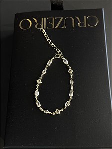 Pulseira Zircônias Trabalhadas - Banhado a Ouro