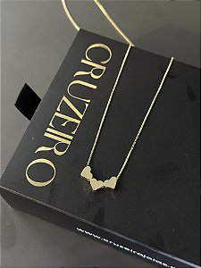 Colar 3 Corações - Banhado a Ouro