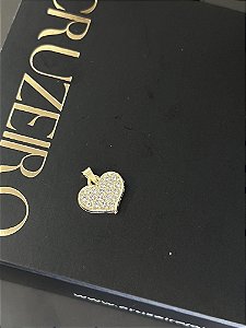 Pingente Coração Brilhante - Banhado a Ouro