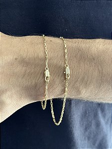 Pulseira Tijolinho 1,6mm - Banhada a Ouro