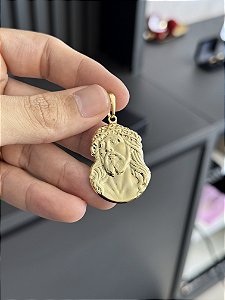Pingente Face de Jesus F - Banhado a Ouro