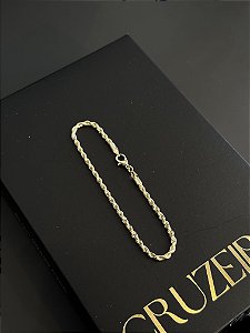 Pulseira Elo Baiano 3mm - Banhado a Ouro