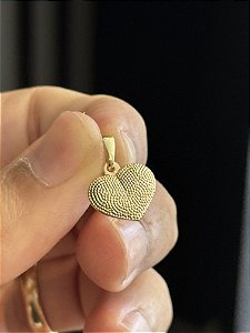 Pingente Pingente Coração detalhado - Banhado a Ouro