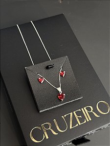 Conjunto Coração - Prata 925