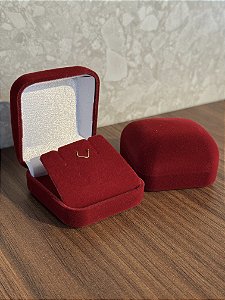 Porta Joias de Veludo Tradicional Vermelho