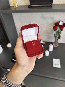 Porta Joias de Veludo Tradicional Vermelho