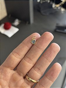 Pingente Ponto de Luz Coração Azul - Banhado a Ouro