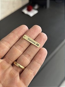 Pingente Placa Retangular Personalizado - Banhado a Ouro