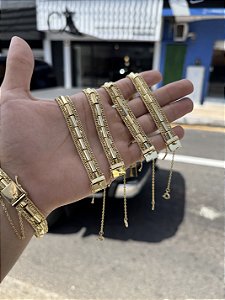 Pulseira Venezuelana 12mm - Banhada a Ouro
