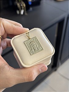 Pingente Face de Jesus Raios - Banhado a Ouro