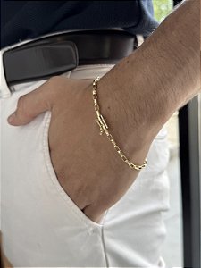 Pulseira Tijolinho 3mm FC - Banhado a Ouro