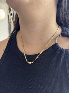 Colar Piastrine 3mm FG - Banhado a Ouro