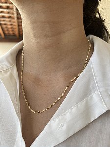 Colar Elo Português 1,8mm - Banhado a Ouro