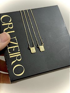 Escapulário Jesus e Maria Mini 0.7- Banhada a Ouro