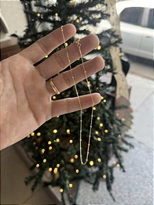 Colar Bolinhas 45cm - Banhado a Ouro 18k