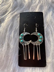 Brinco de lua Prateado estilo Boho