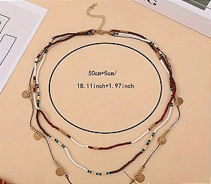 Colar multicamadas estilo boemio