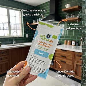Caldo de ossos de porco PETNATURAU desidratado sachê
