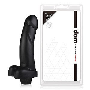 Pênis com Escroto e Vibro 19x4cm - Dom Prazer para Homens