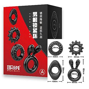 Kit com 4 Aneis Penianos - Love Nest