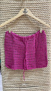 Saia Crochê Rosa