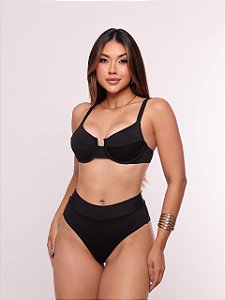 Básico Hot Pants Tradicional Preto