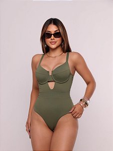 Básico Maiô Maresia Fio duplo Verde Militar