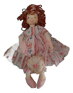 Boneca De Pano Costureira Artesanal  31 Cm