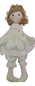 Linda Boneca De Pano Artesanal Ternura 43cm