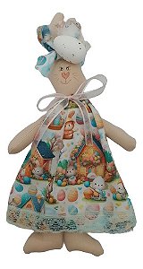 Boneca Artesanal Coelha De Páscoa 23cm Atelie Bolinhasdeanis