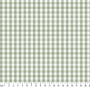 Tricoline Fio Tinto Xadrez Verde Nalva, 50x150cm Caldeira