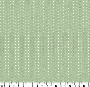 Tecido Tricoline Estampado Poá Verde Nude 50x150cm, Caldeira