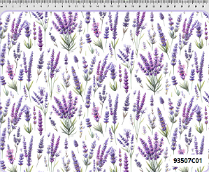 Tecido Tricoline Digital Lavanda e Ramos 50x150cm F Maluhy