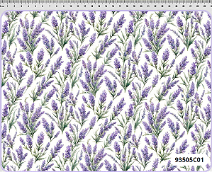 Tecido Tricoline Digital Lavandas Soltas 50x150cm Fernando Maluhy Coleção Lavanda