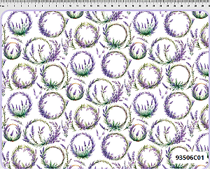 Tecido Tricoline Digital Lavanda e Aros 50x150cm Fernando Maluhy Coleção Lavanda