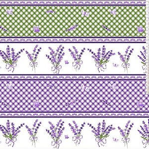 Tecido Tricoline Estampado Coleção Lavanda por MC Designer, 50x150cm, Fernando Maluhy, Floral e Xadrez