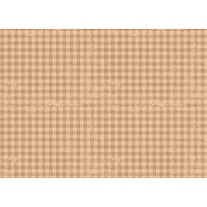 Tecido Tricoline Digital Vintage Floral Xadrez Bege, 50x150cm, Fernando Maluhy, 100% Algodão